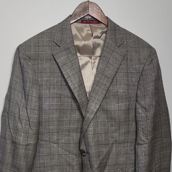 Hart Schaffner Marx Classic Gray Checkered Men's Blazer Jacket - Picture 1 of 11